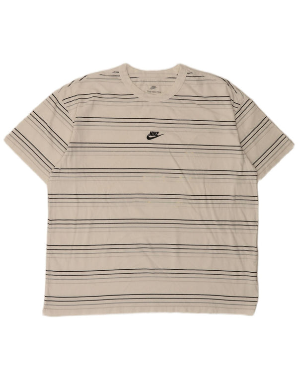 Męska koszulka Nike o luźnym kroju, bawełniana koszulka XL w białe paski