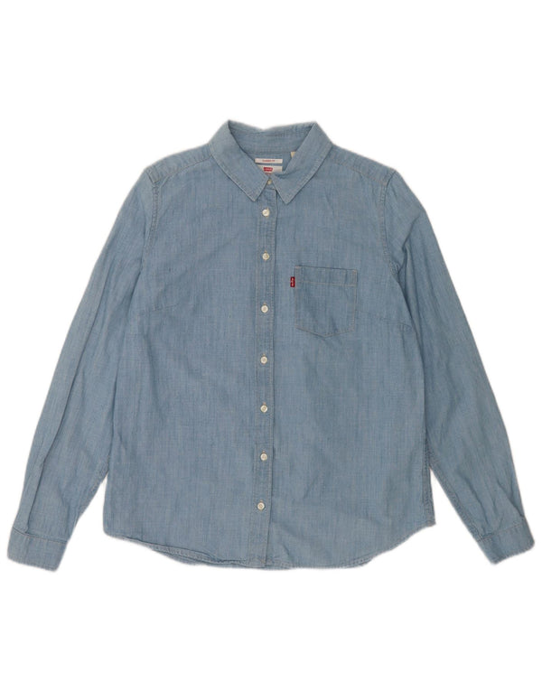 Damska koszula Levi's Classic Fit UK 14, średnia niebieska, bawełniana