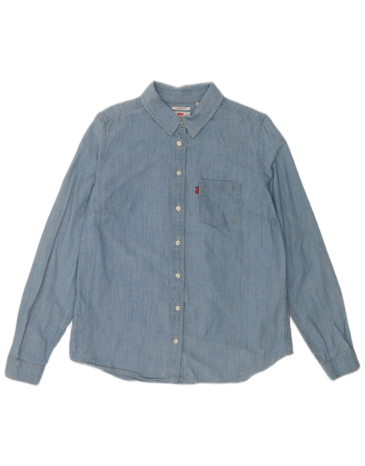 Damska koszula Levi's Classic Fit UK 14, średnia niebieska, bawełniana
