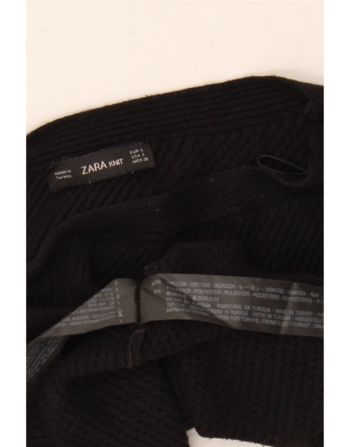 Krótki top damski Zara na jedno ramię UK 8 Small, czarna wiskoza