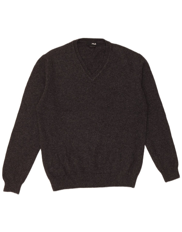 Męski sweter Fila z dekoltem w kształcie litery V, XL, czarna wełna