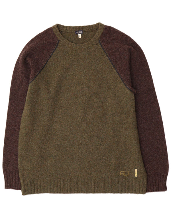 Męski sweter z okrągłym dekoltem Armani Jeans, 2XL, kolor khaki