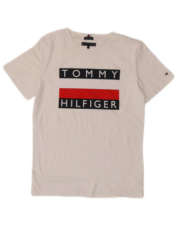 Chłopięcy T-shirt z grafiką Tommy Hilfiger Top 13-14 lat, biały, z blokami kolorów