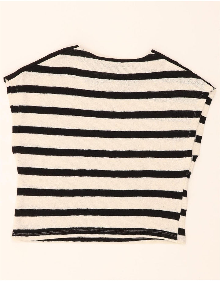 ZARA Womens Sleeveless Blouse Top UK 10 Small White Striped Vintage Zara and Second-Hand Zara from Messina Hembry 
