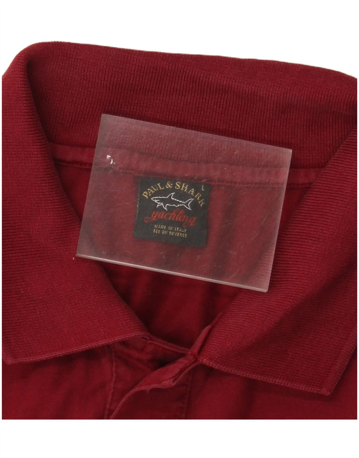 Męska żeglarska koszulka polo PAUL & SHARK, duża, bordowa