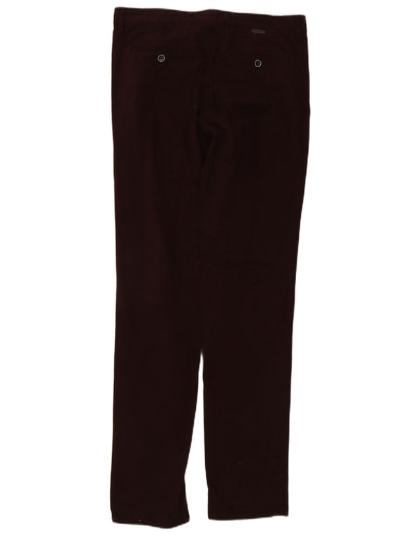Męskie spodnie typu slim chino Massimo Dutti W32 L33 Burgundowa bawełna