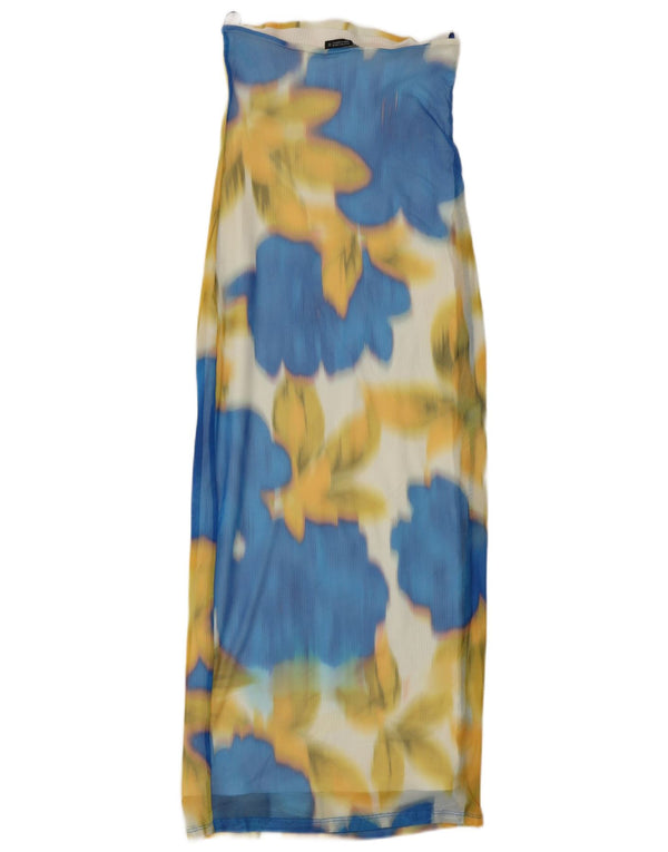 Damska sukienka bez ramiączek ZARA UK 8, mała, wielokolorowa, bawełniana typu tie-dye