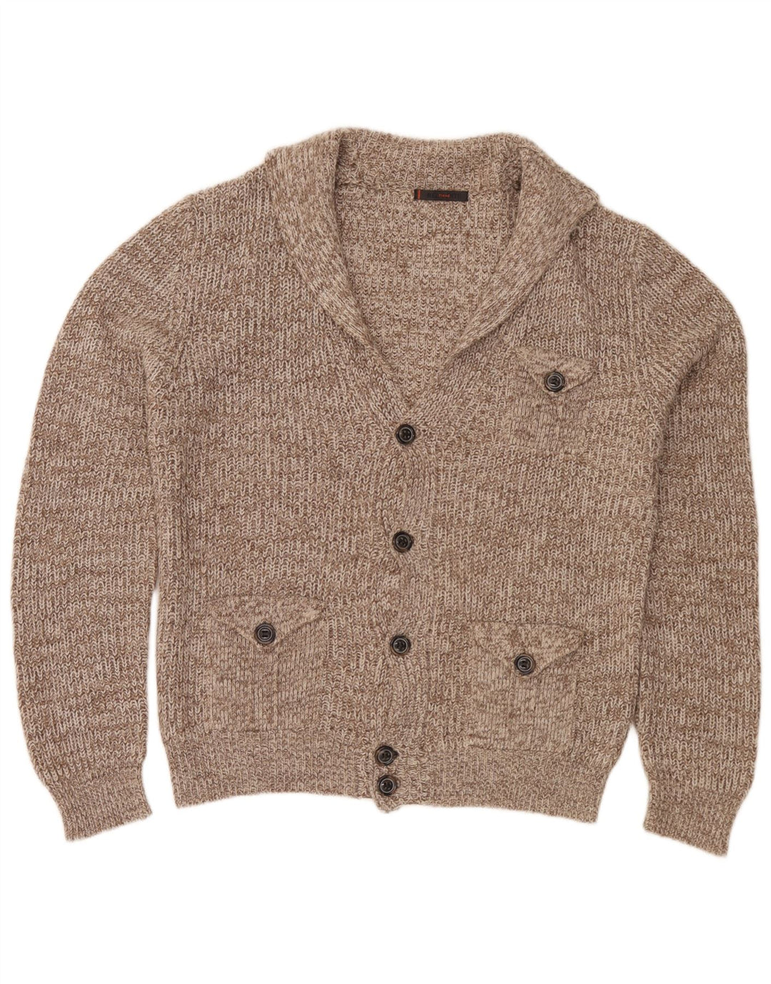 Męski sweter rozpinany Belmonte 2XL, brązowy, nakrapiany akryl