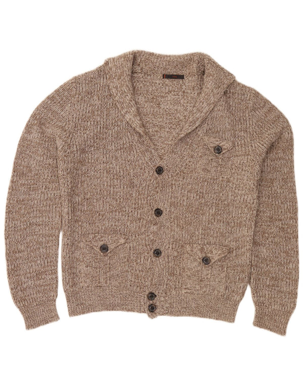 Męski sweter rozpinany Belmonte 2XL, brązowy, nakrapiany akryl