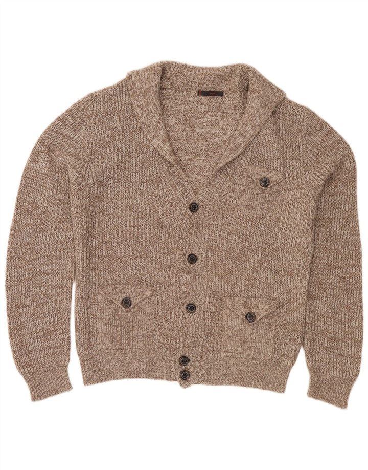 Męski sweter rozpinany Belmonte 2XL, brązowy, nakrapiany akryl