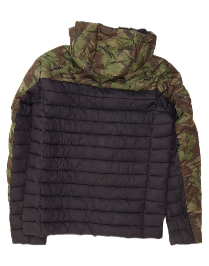 Męska ocieplana kurtka z kapturem Superdry UK 38, średni zielony kamuflaż, poliester