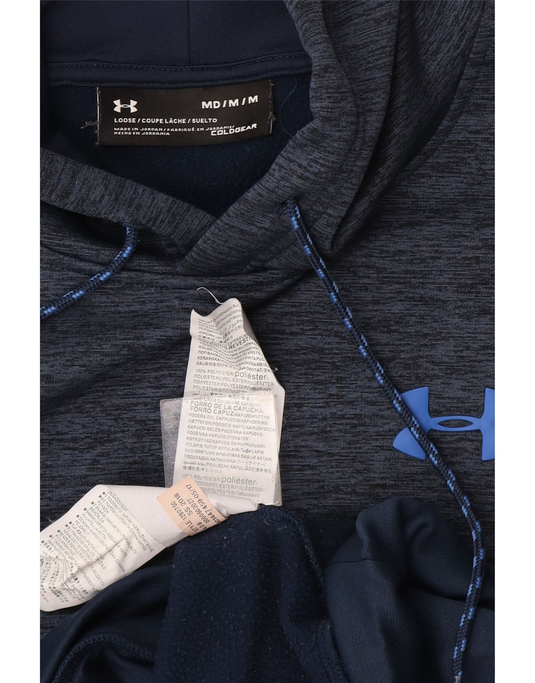 Męska bluza z kapturem Under Armour Cold Gear, średnia, granatowa, nakrapiana