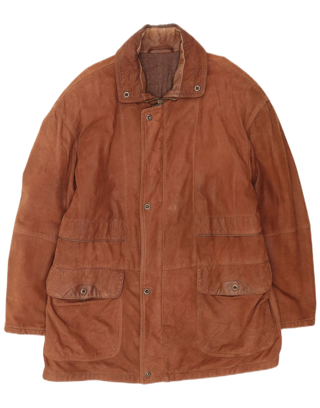 Vintage męska kurtka skórzana IT 52 XL brązowa skóra