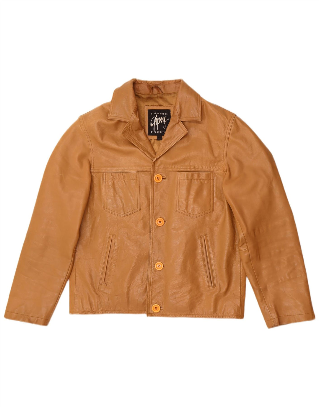Męska kurtka skórzana Gipsy UK 40 duża brązowa skóra
