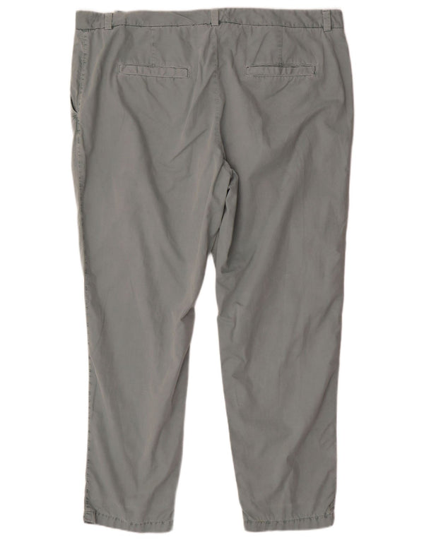 Marks & Spencer Womens Tapered Chino Trousers UK 20 2XL W40 L28 Grey Cotton