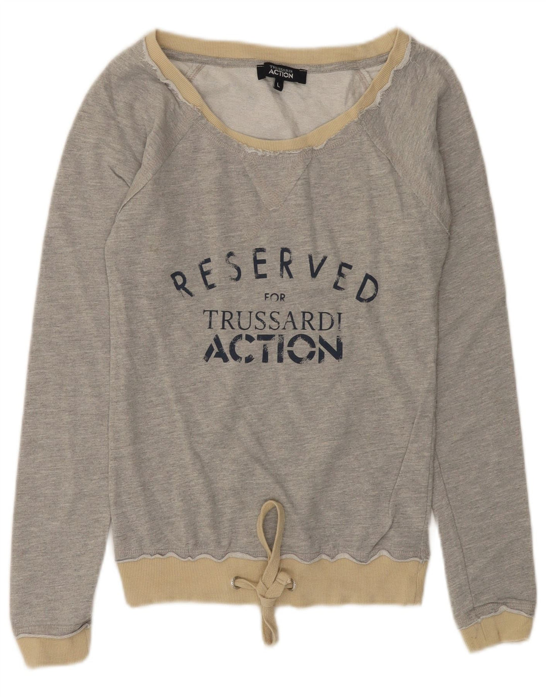 Bluza dziewczęca z grafiką TRUSSARDI, duża, szara, bawełniana, 9-10 lat