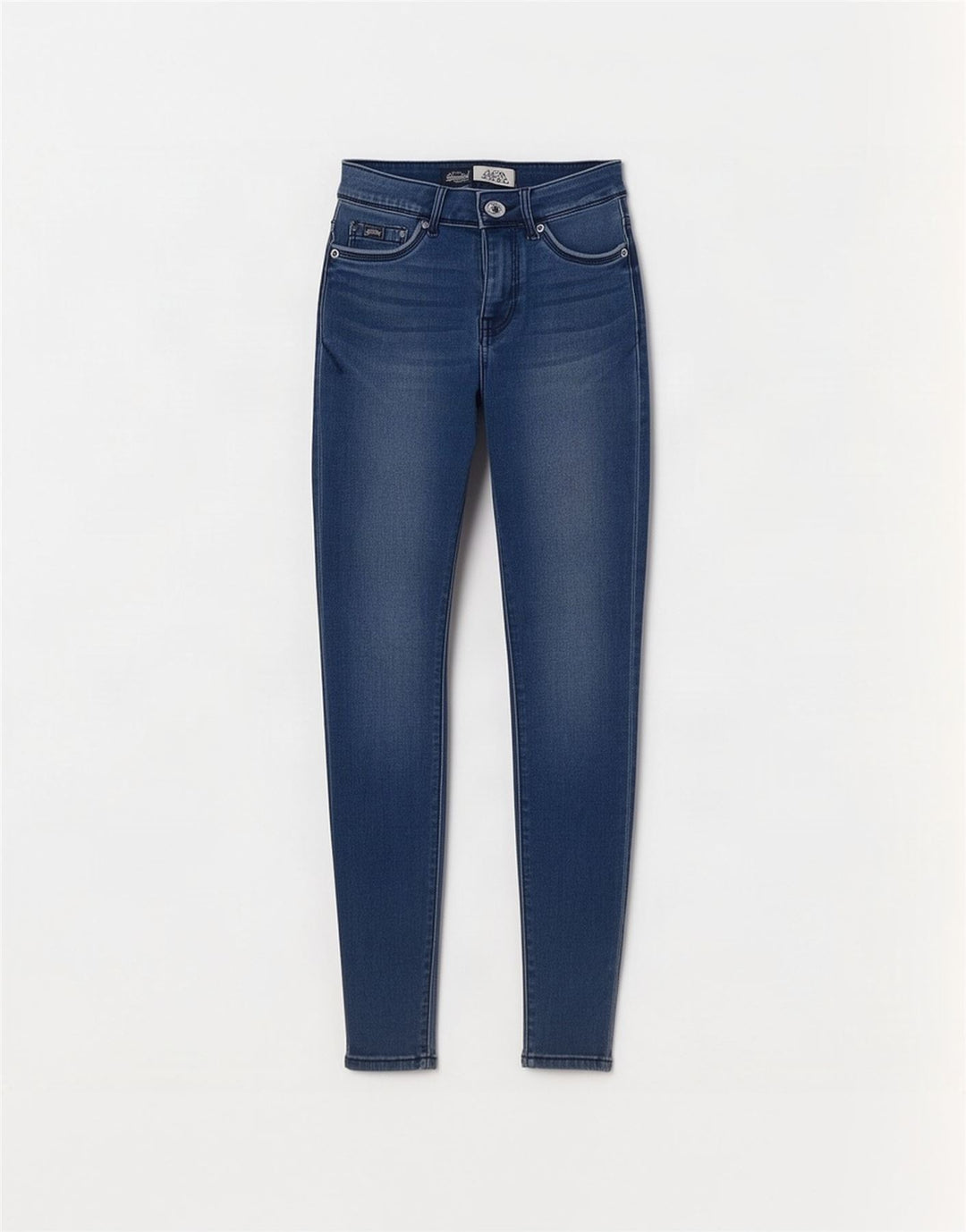 Damskie jeansy Superdry Alexia Jegging W27 L32 Niebieskie, bawełniane