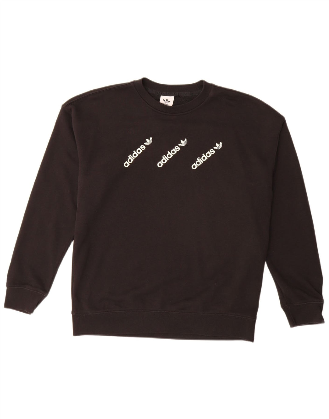 Damska bluza z grafiką ADIDAS, UK 14, duża, czarna, bawełniana