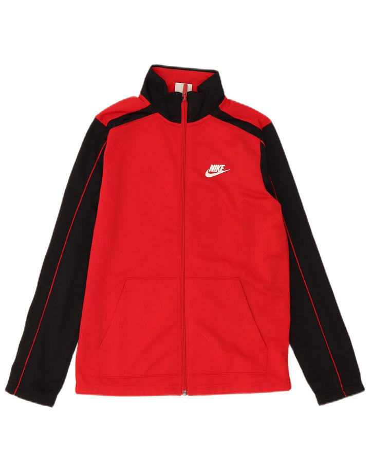 Chłopięca kurtka dresowa Nike 12-13 lat, duża, czerwona, poliestrowa z blokami kolorów