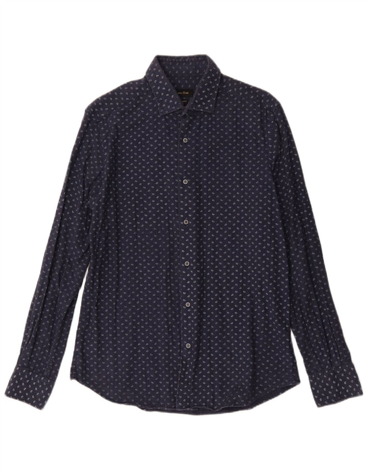 Koszula męska Massimo Dutti, średnia, granatowa, bawełniana paisley