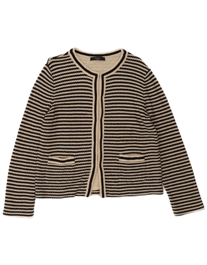 Damski sweter rozpinany Max Mara UK 14 w średnie czarne paski