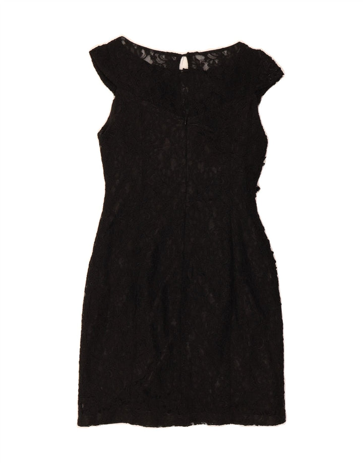 VINTAGE Womens Sheath Dress IT 42 Medium Black Floral Vintage Vintage and Second-Hand Vintage from Messina Hembry 