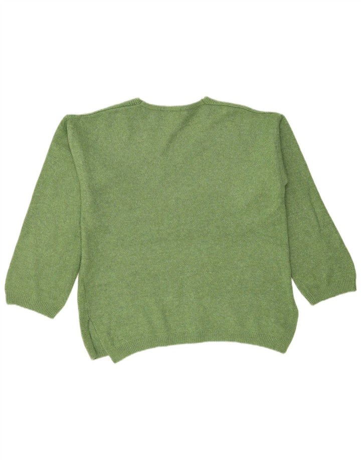 Marks & Spencer Damski sweter oversize z dekoltem w kształcie litery V, UK 14, średni zielony