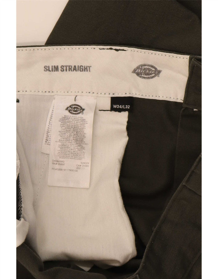 Spodnie męskie Dickies Straight Slim Chino W34 L32 Zielony poliester