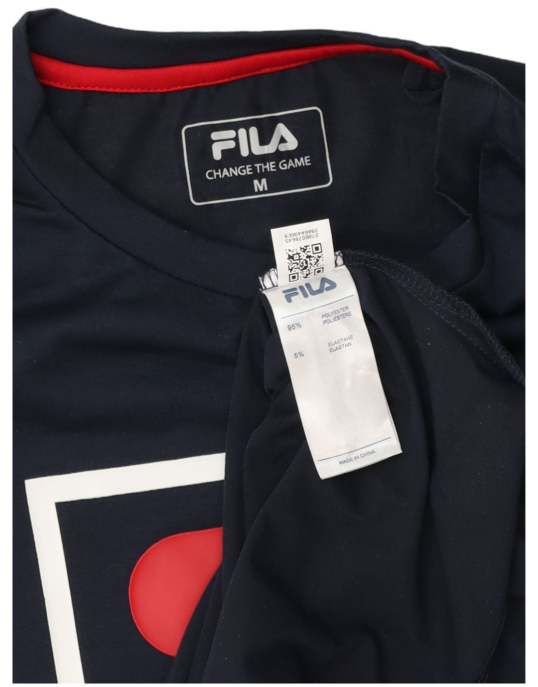 Męska koszulka z grafiką Fila Top, średni granatowy poliester