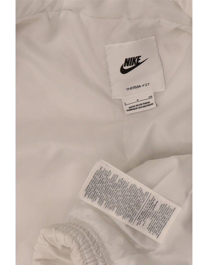 Damska kurtka z kapturem, oversize, wyściełana Nike Therma-Fit, UK 10, mała, biała