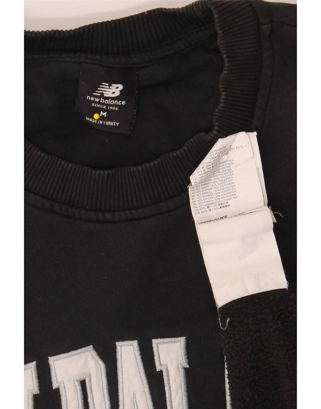Męska bluza z grafiką New Balance, średnia czarna, bawełniana