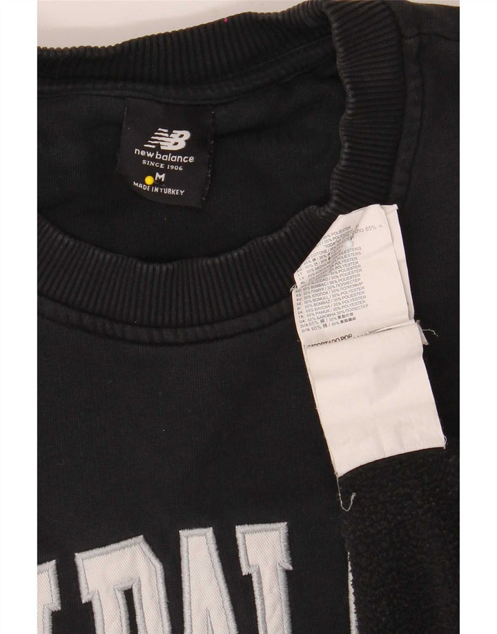 Męska bluza z grafiką New Balance, średnia czarna, bawełniana