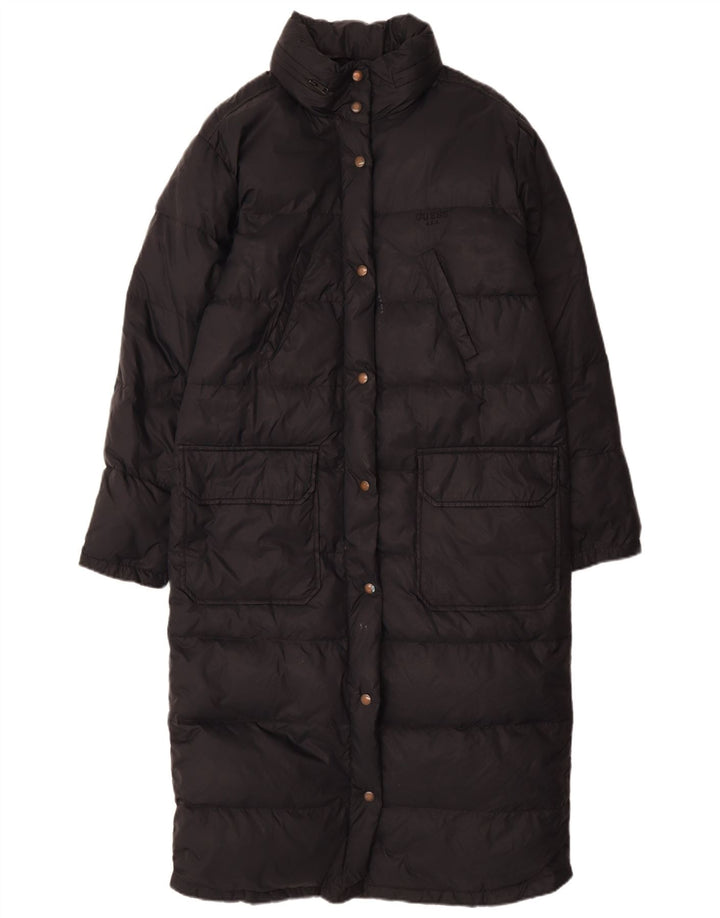 Damski ocieplany płaszcz GUESS UK 14, średni czarny nylon