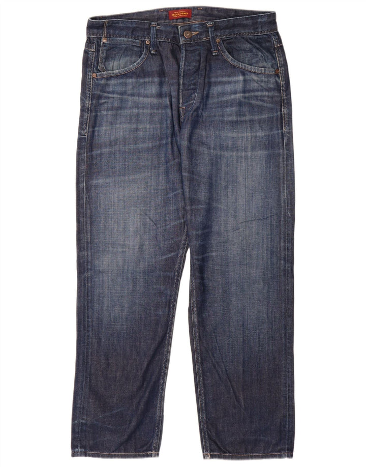 Męskie proste dżinsy Jack & Jones W32 L30 Niebieskie bawełniane