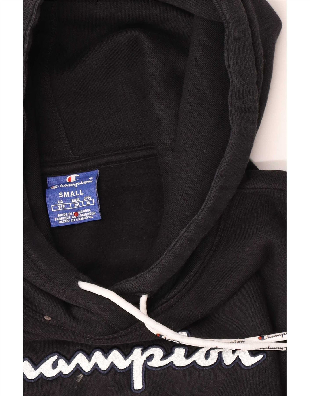Męski sweter z kapturem Champion Graphic o regularnym kroju, mały, czarny
