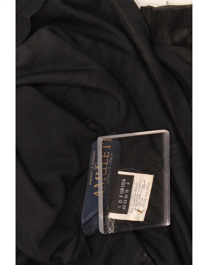 Damska sukienka o linii A bez rękawów AMULETI UK 10 Small, czarna wiskoza