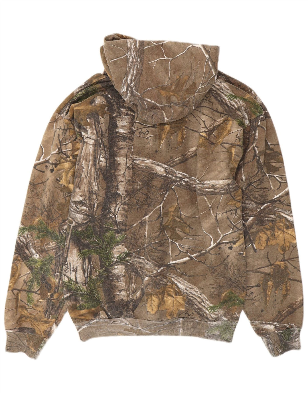 Męski sweter z kapturem Russell Athletic, bawełna w kolorze kamuflażu, średni khaki