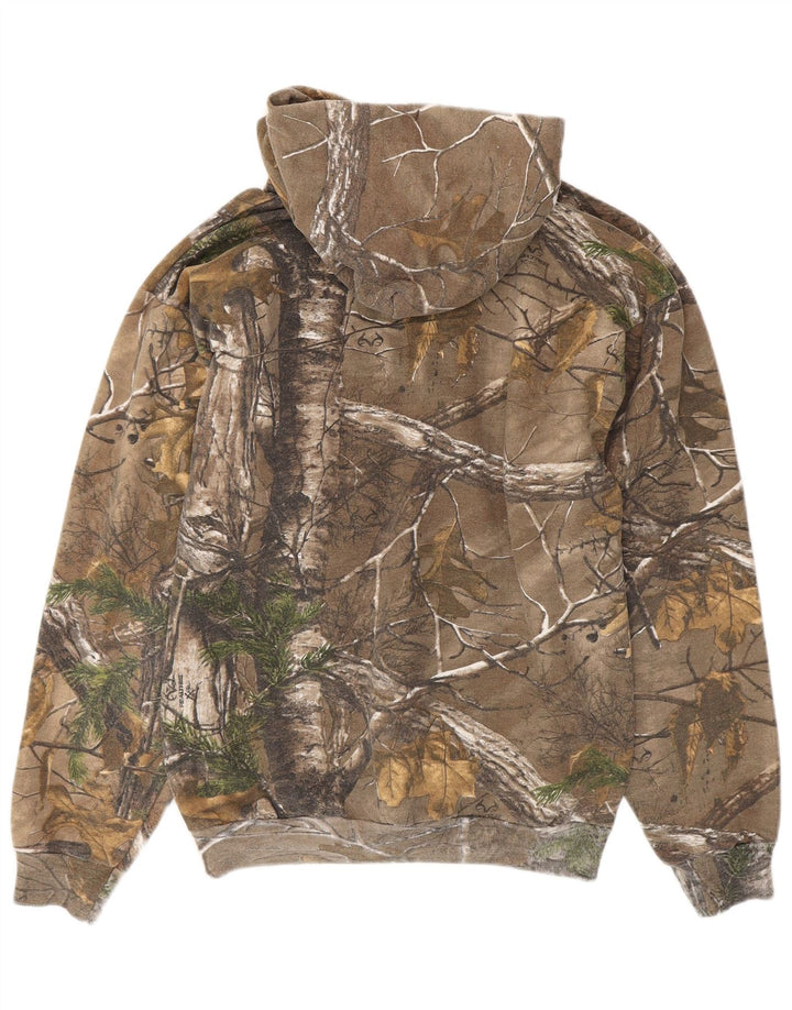 Męski sweter z kapturem Russell Athletic, bawełna w kolorze kamuflażu, średni khaki