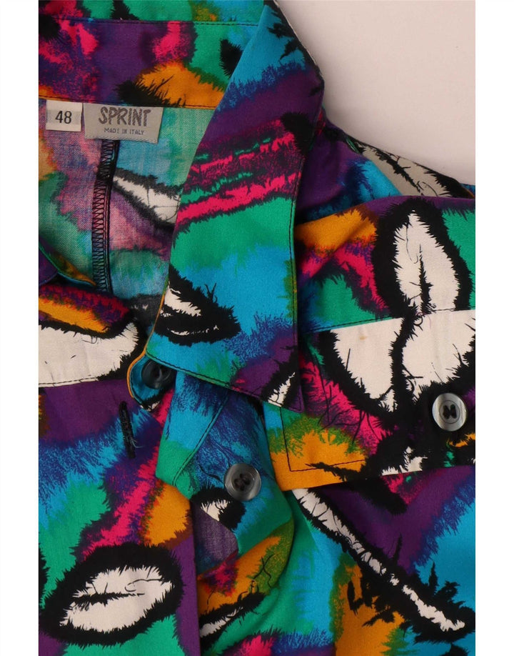 Damska sukienka koszulowa w stylu vintage w abstrakcyjny wzór IT 48 XL, wielobarwna