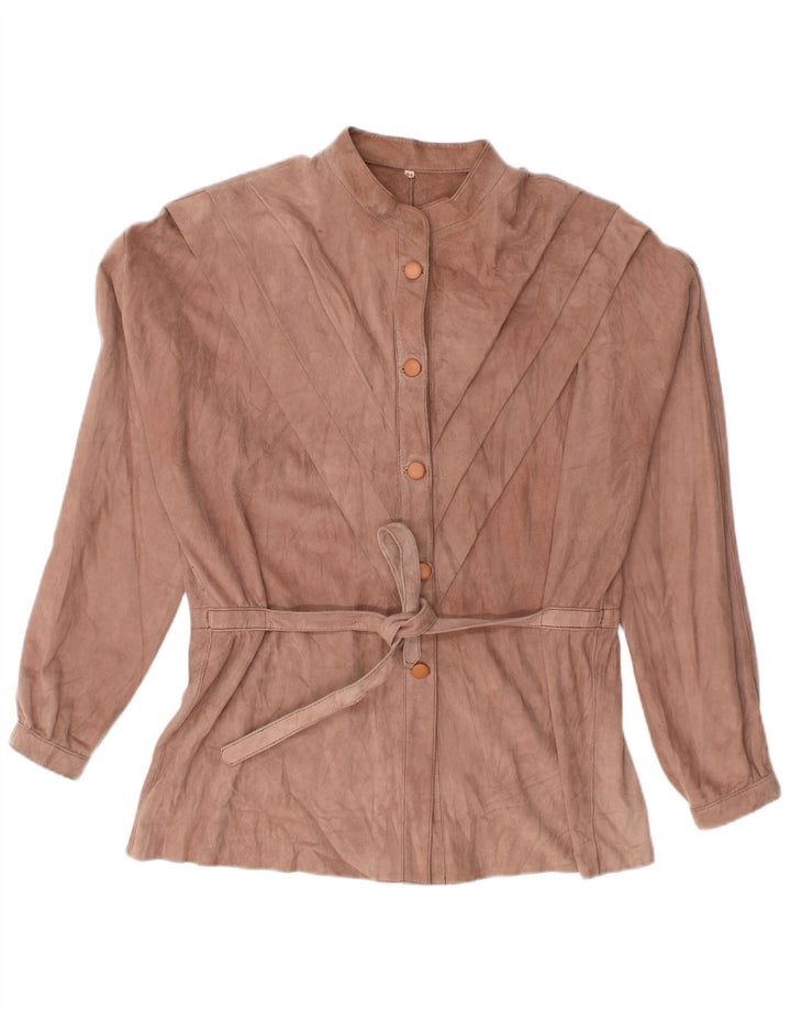 Zamszowa bluzka damska VINTAGE EU 44 XL brązowa