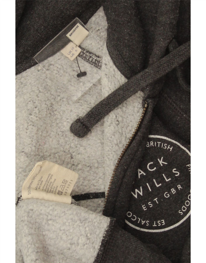 Damski sweter z kapturem i zamkiem błyskawicznym Jack Wills, UK 10, mały, szary poliester
