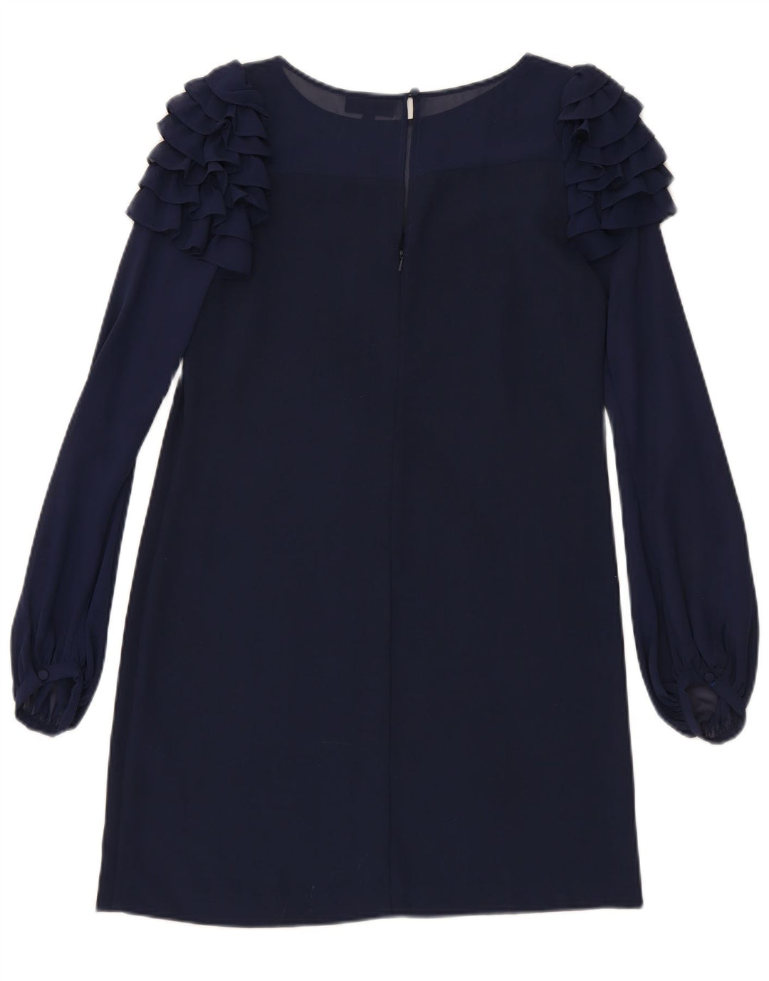 WAREHOUSE Womens Long Sleeve Shift Dress UK 12 Medium  Navy Blue Polyester