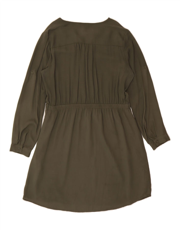 MOSSIMO Womens Long Sleeve A-Line Dress UK 18 XL Khaki Polyester Vintage Mossimo and Second-Hand Mossimo from Messina Hembry 
