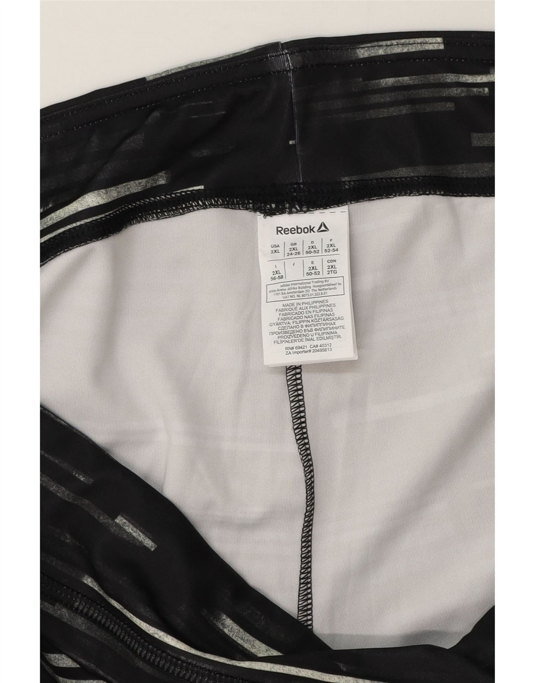Damskie legginsy Reebok Capri UK 24/26 2XL, poliester w czarne paski