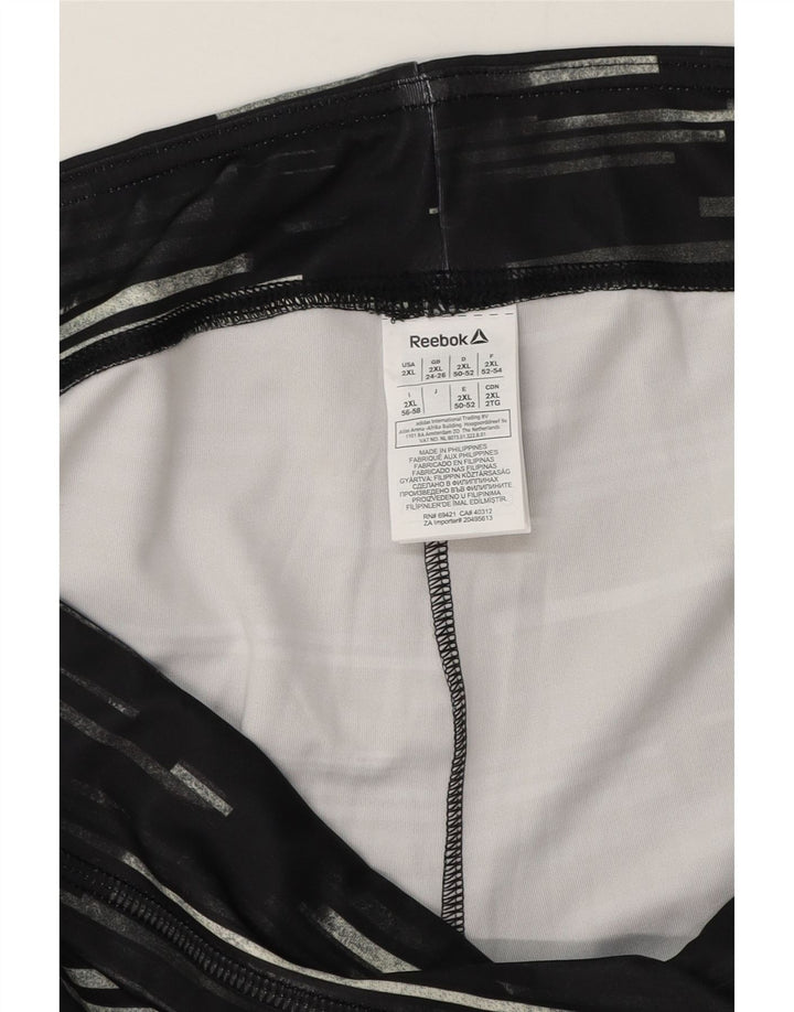 Damskie legginsy Reebok Capri UK 24/26 2XL, poliester w czarne paski