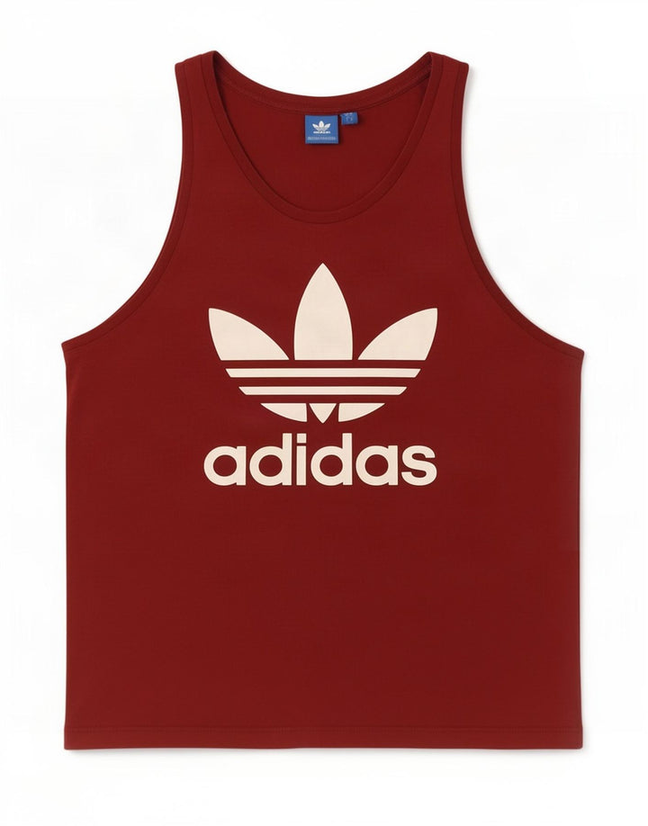 Adidas Męska kamizelka z grafiką, duża, bordowa bawełna