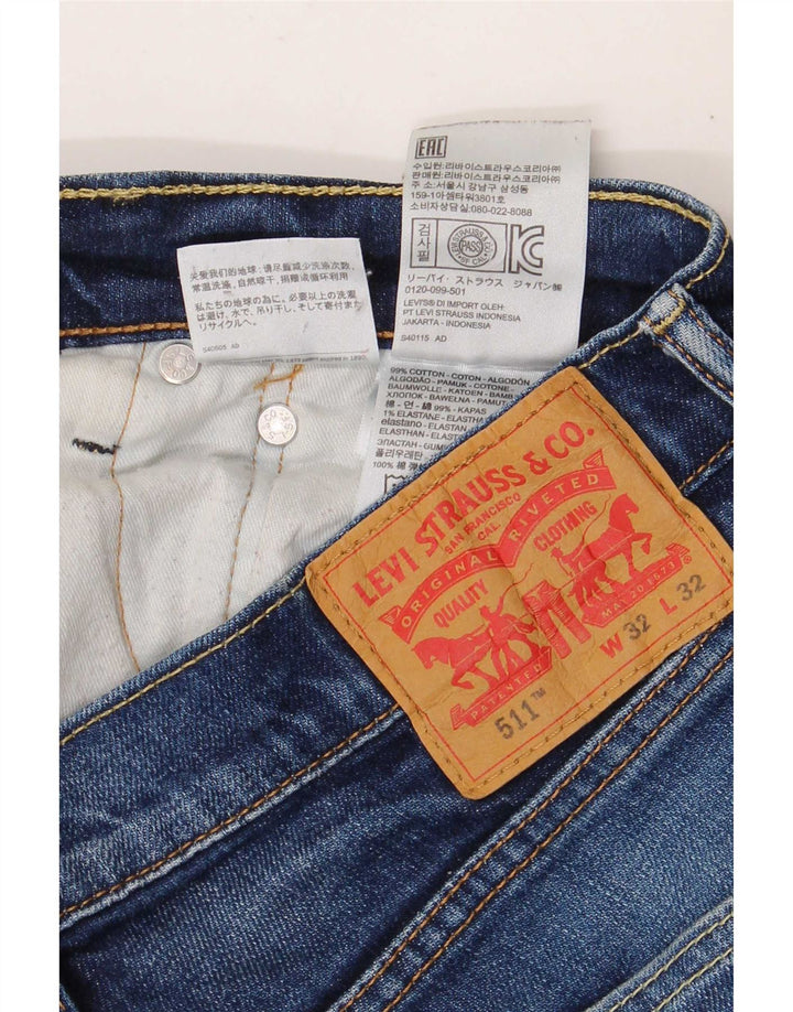 Męskie jeansy Levi's 511 Slim W32 L28 Niebieska bawełna