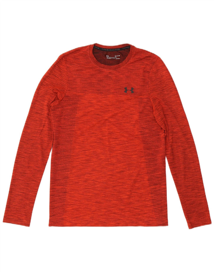 Męska koszulka Under Armour Heat Gear z długim rękawem, w kolorze średnio czerwonym, nakrapiana
