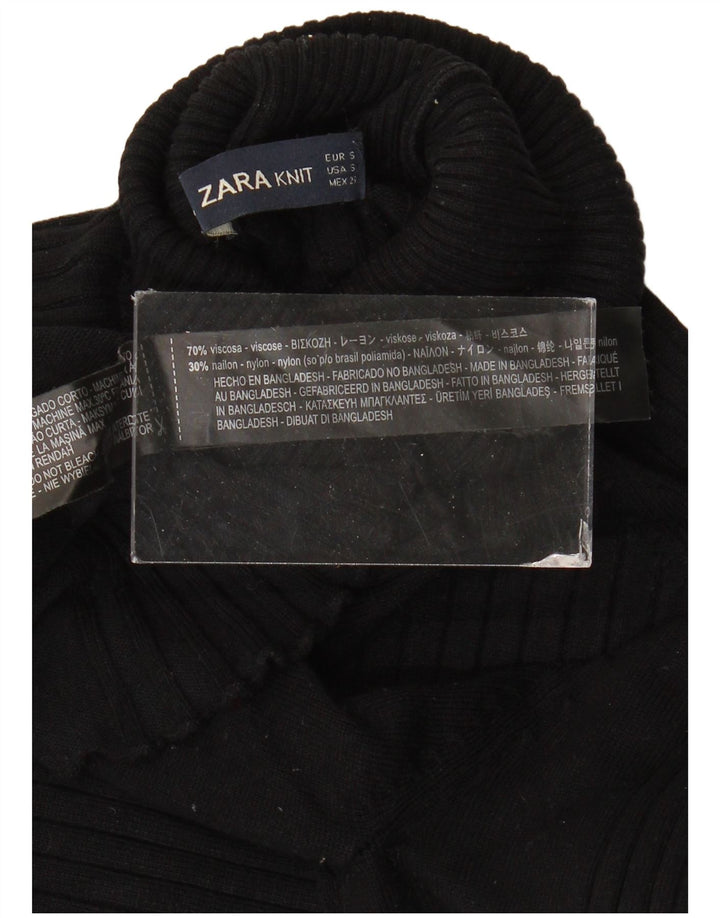 Damski sweter z golfem Zara UK 8 Small Black Wiskoza