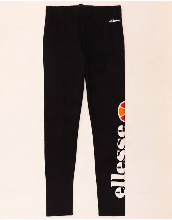 Legginsy dziewczęce Ellesse z grafiką, 15-16 lat, czarne, bawełniane